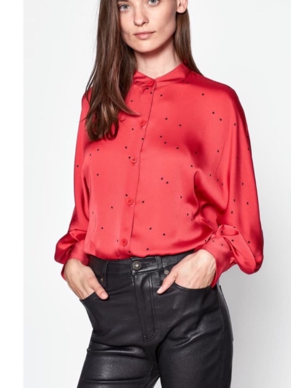 Equipment Gabin Star Satin Blouse Blouse Large